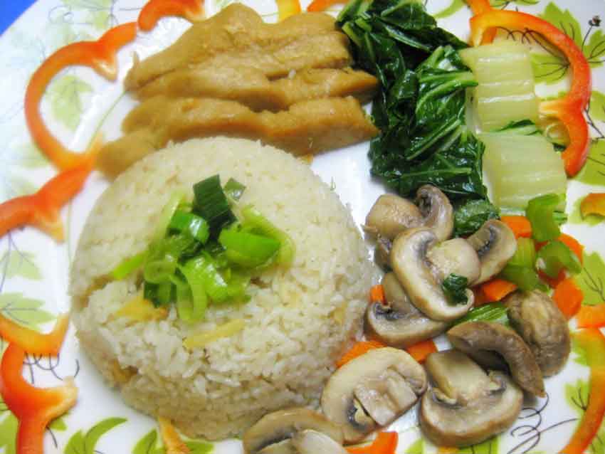 Cơm Gà Cho Người ăn Chay Cầu May