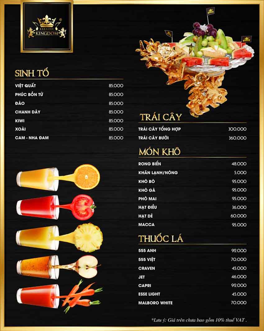 Thiết Kế In Menu Karaoke Chuyên Nghiệp