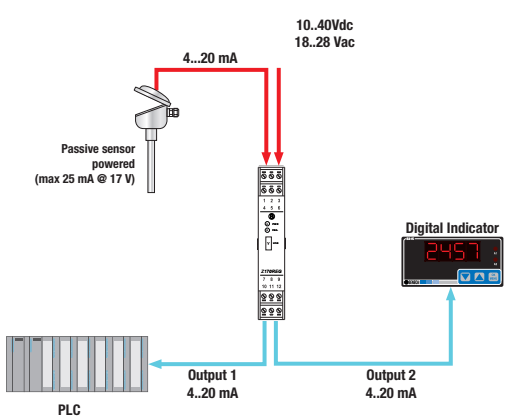 Bộ chia tín hiệu 4-20mA bộ cách ly tín hiệu 0-10V 7 Bộ chia tín hiệu 4-20mA
