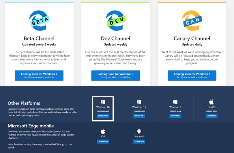 Microsoft Chromium Edge Dev
