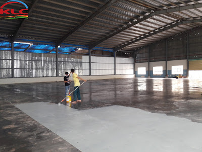 Nơi thi sơn công nền nhà xưởng
