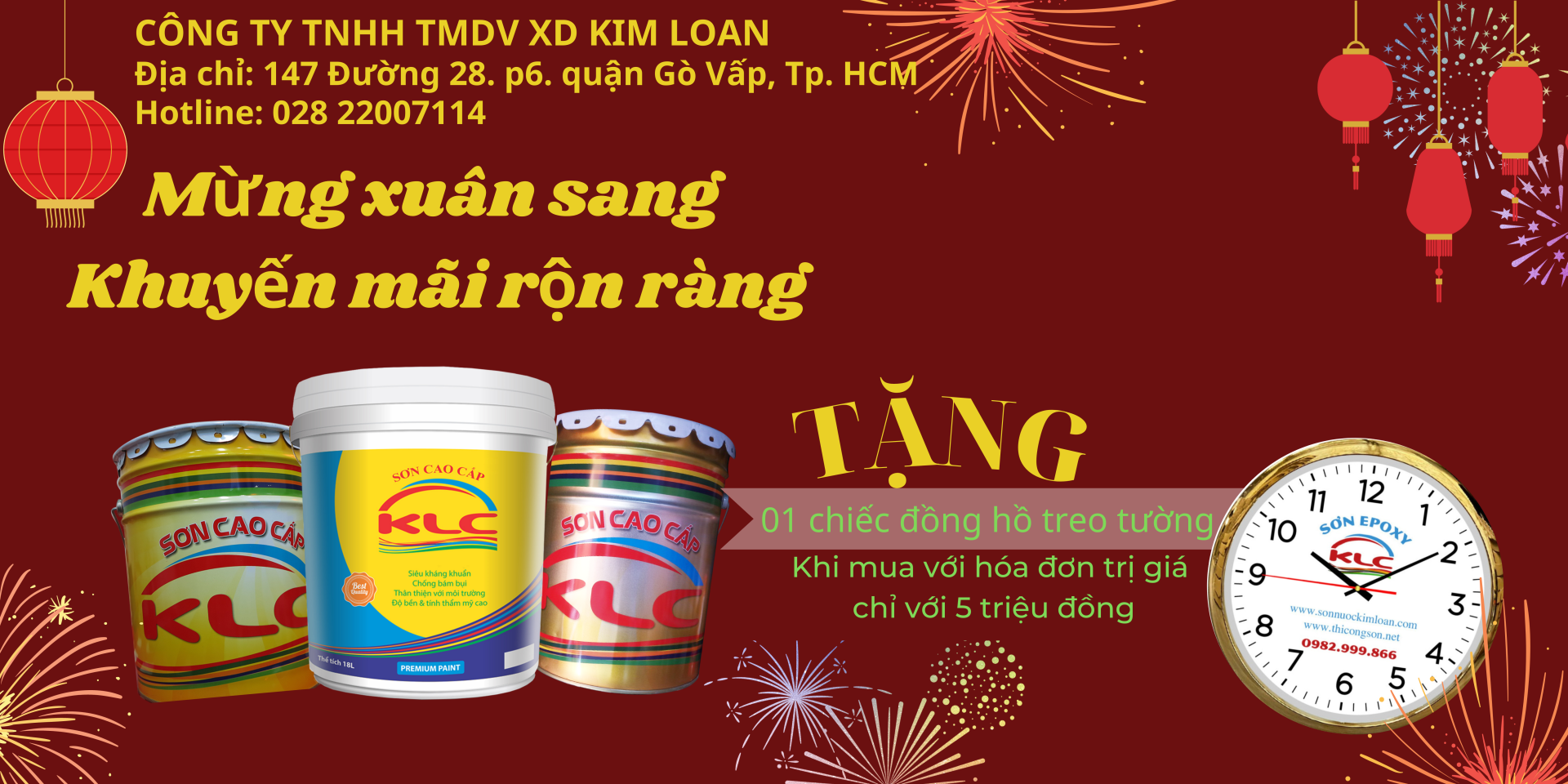 Mua Sơn Epoxy Tặng đồng Hồ Treo Tường