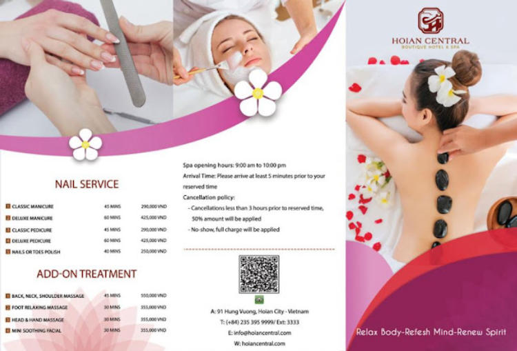 Menu spa đẹp và những mẫu lạ dành cho các spa chuyên nghiệp
