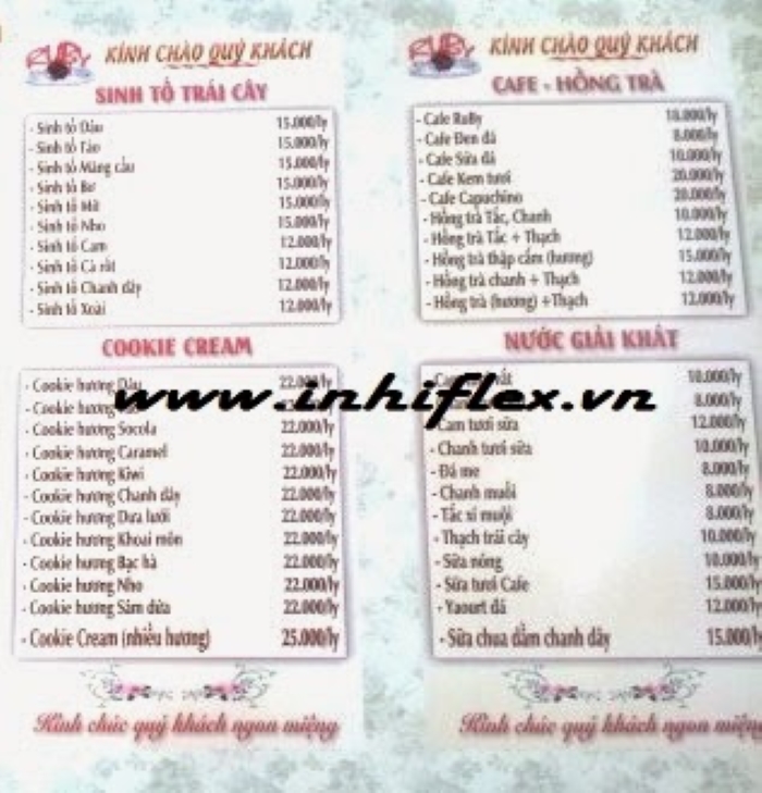 in menu giay 1